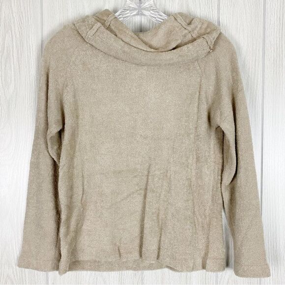 Soft Surroundings | Tan Cowl Neck Fuzzy Sweater Size Small P - Picture 2 of 9